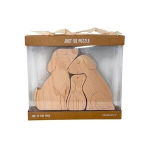 Demdaco One Of The Pack Just Us 3 Pc Wooden Kids Puzzle Dog Home Decor Family
